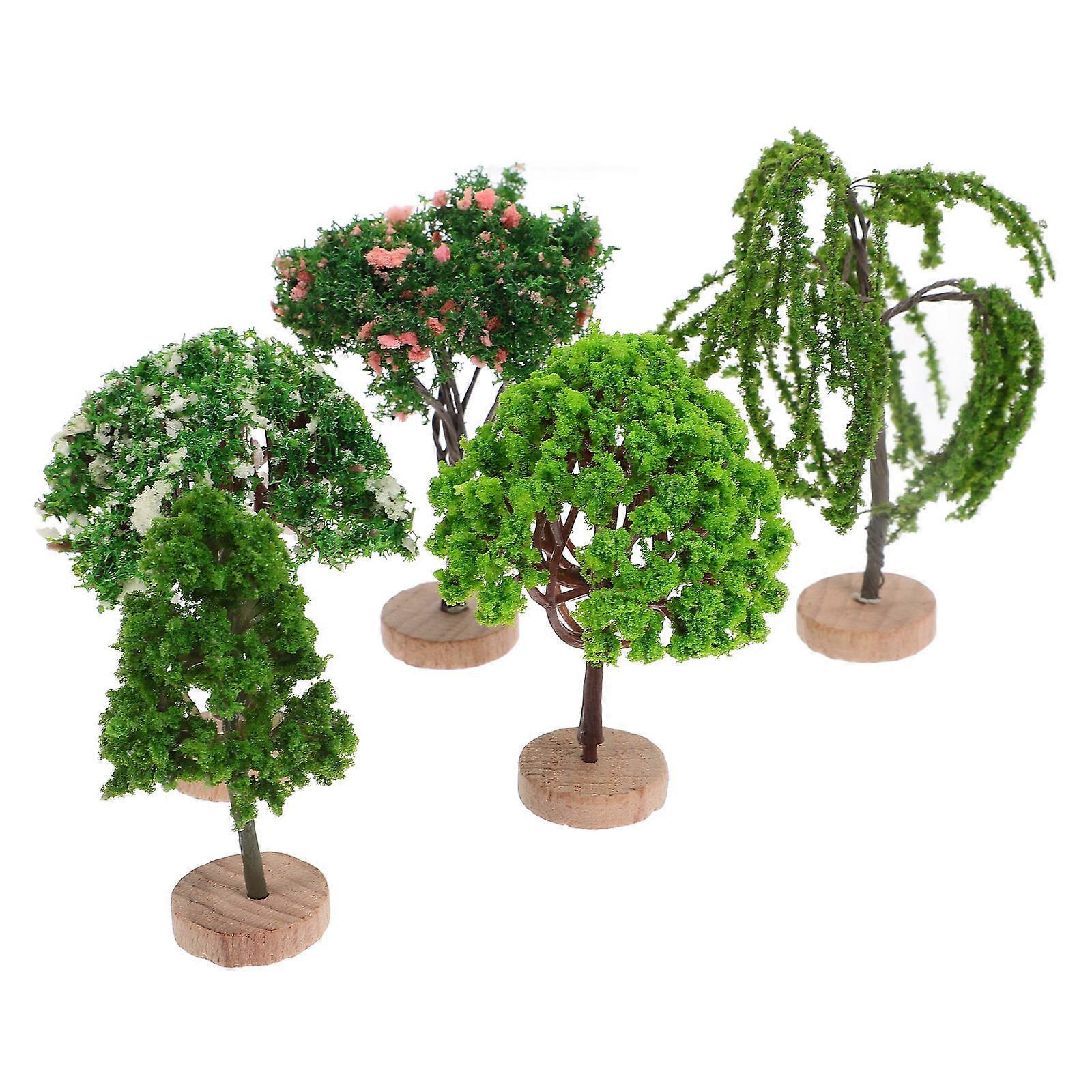 5pcs Miniature Trees Models for Scenery Landscape Base