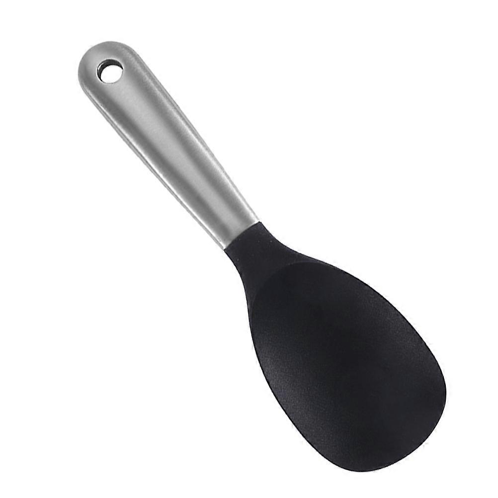 Black Stainless Steel Rice Scoop For Hotel Tableware With Heat Resistance And Easy Storage 23X7CM 1Pcs