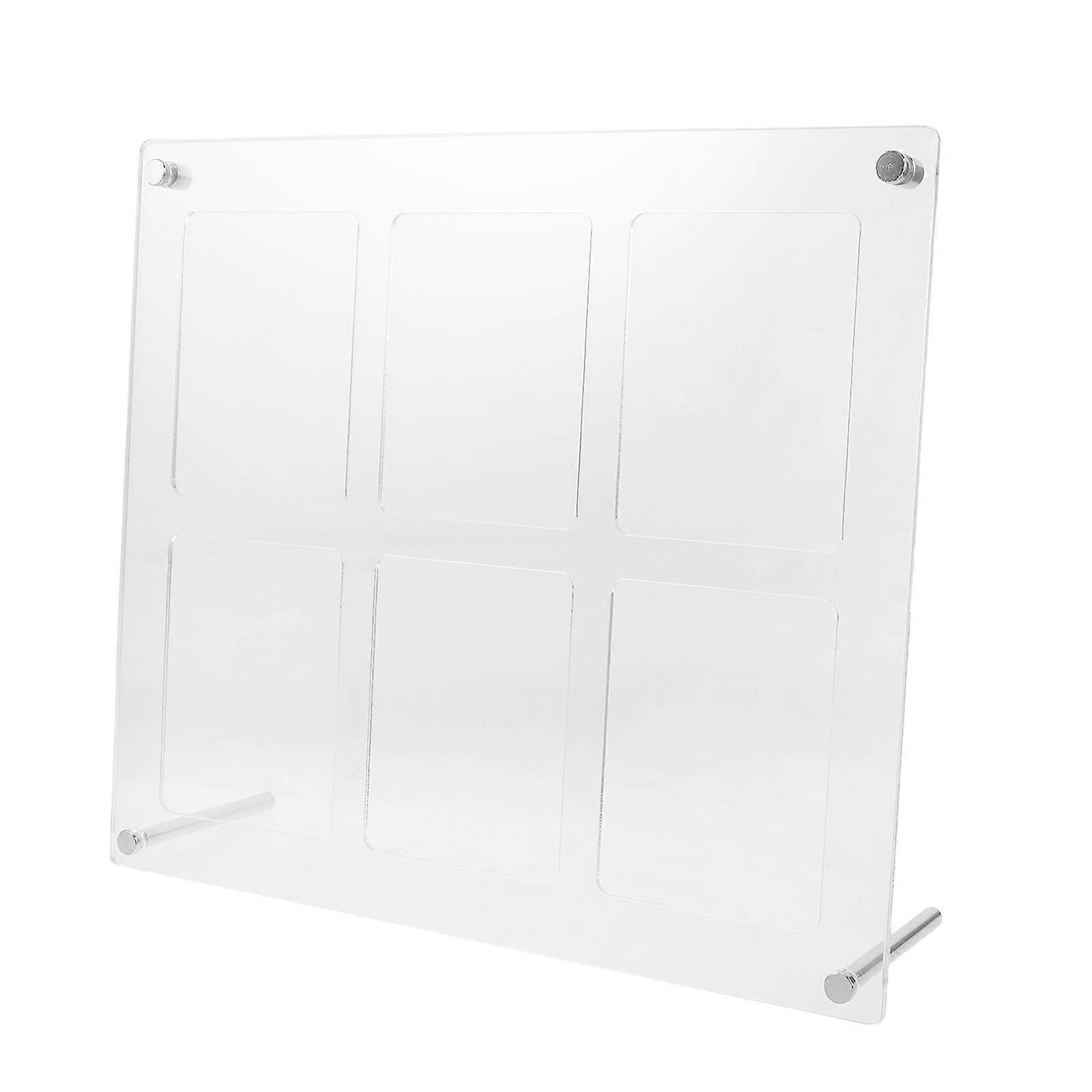 Acrylic Photo Frame   6 Grid Family & Wedding Collage Display for Desktop, Floating Frame for Photos, Cards, and Pressed Flowers Art