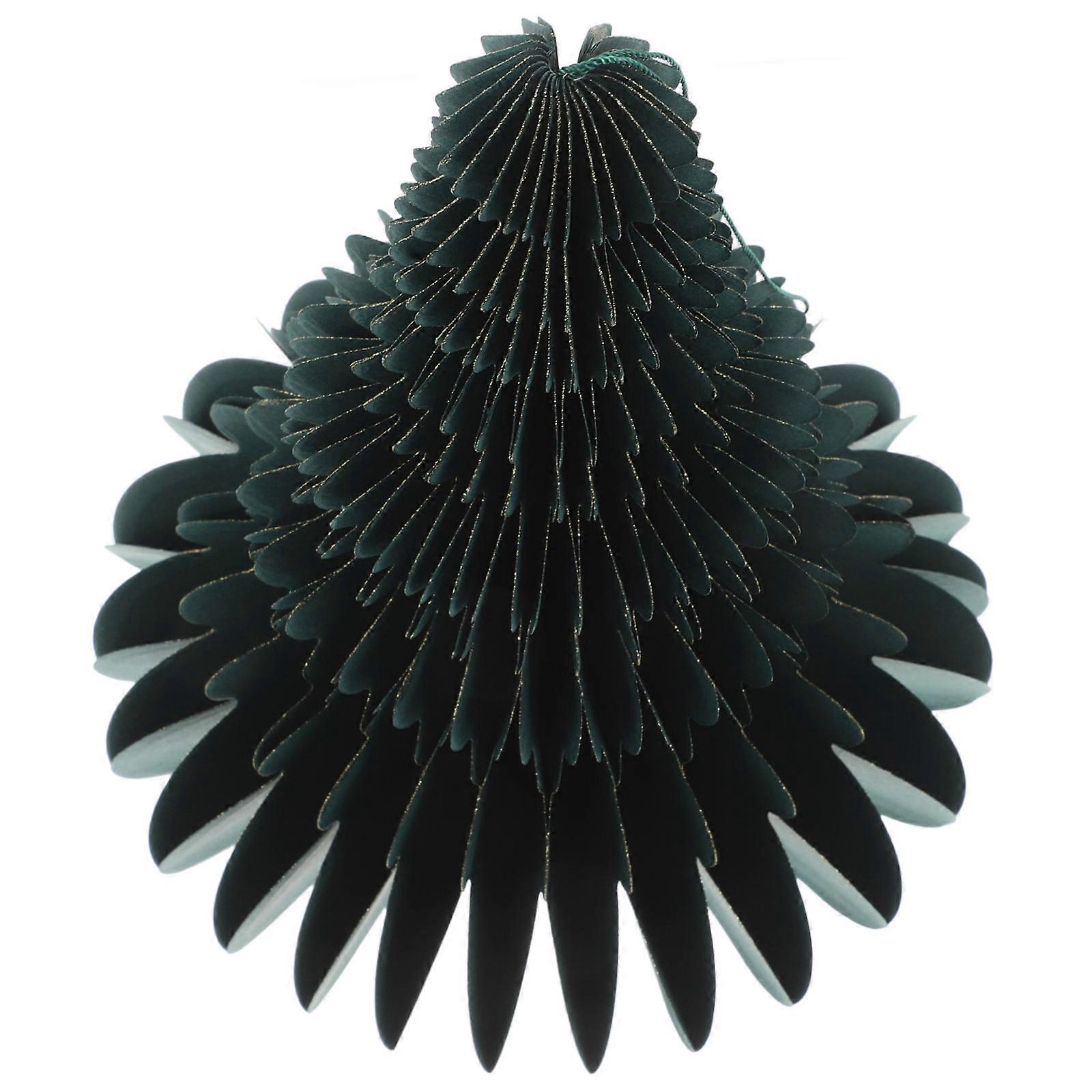 Honeycomb Paper Christmas Tree Decoration, Lightweight Foldable Xmas Charm for Holiday Parties, Family Gatherings, Festive Home & Office Decor, Green