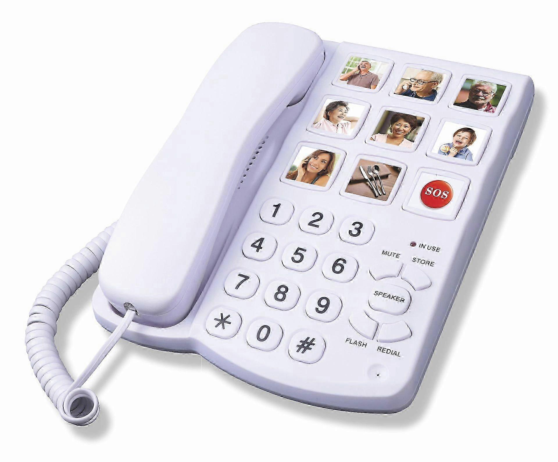 国境を越えた高齢者固定電話自宅固定電話大型着信音オフィス電池不要有線コードボタン電話