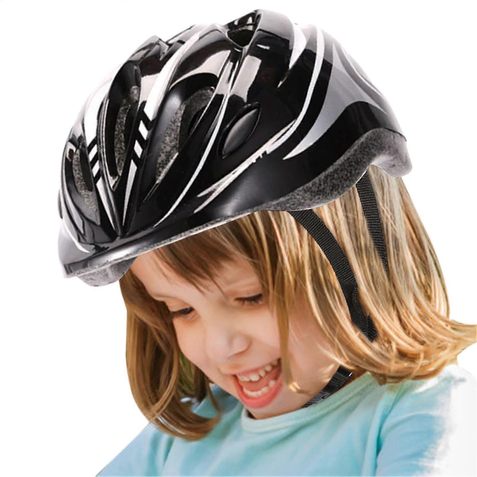 Bicycle Helmets for Kids Girls Aged 5-10 Adjustable Multifunctional Helmet for Skateboard Roller Skates Scooter Black