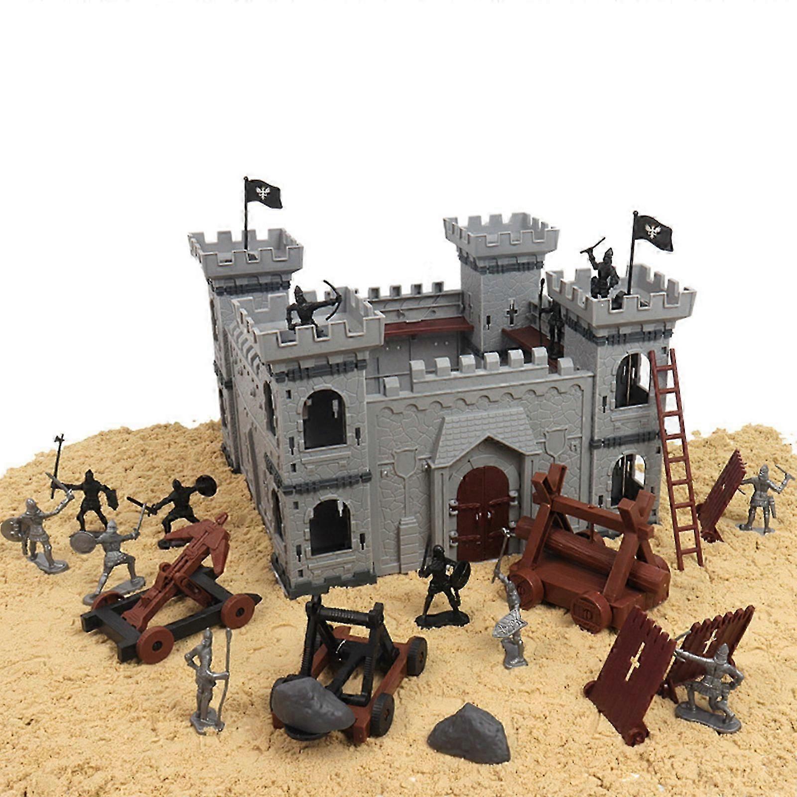 Castle Kit Soldier Knight Action Figure Toy for Boy Simulation Siege Warfare Castle Toy for kid 's Intellectual Develop