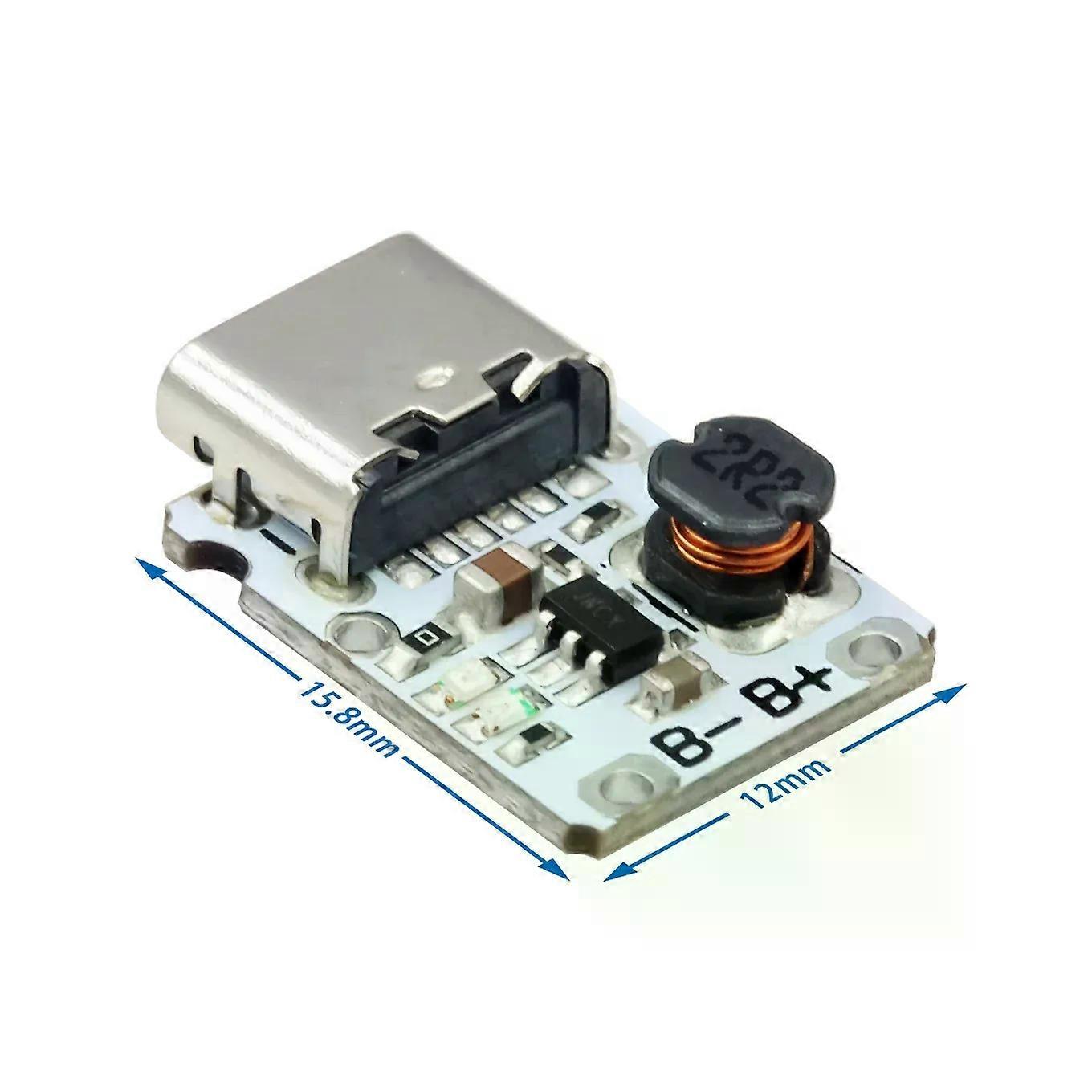 Mini lithium battery charging module with 5V output boost 18650 type-C with protection