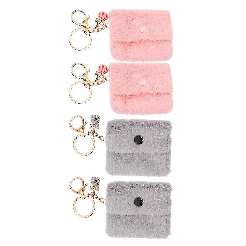 4pcs Mini Wallet Keychain, Candy Color Changing Purse for Women, Small Coin Holder Pouch, Stylish & Convenient for Everyday Use