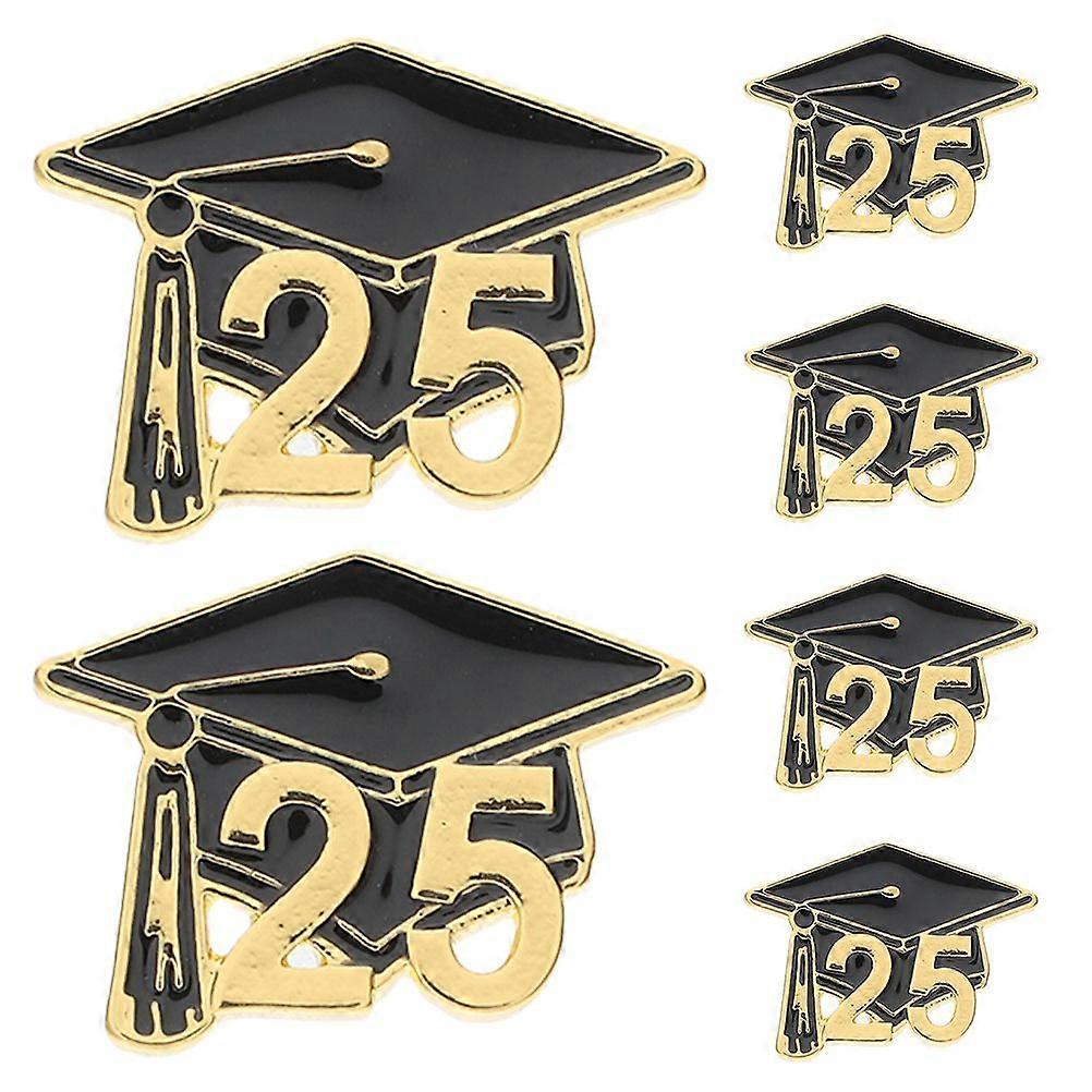 女性のための6pcsかわいい卒業キャップブローチパーティー用品と高校卒業キャップのための卒業シーズンアクセサリー