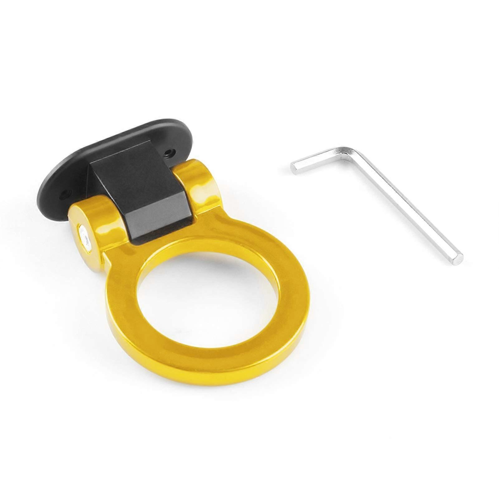 Tow Hook Ring Trailer Hook Loop, Tow Hook, Universal Car Decal for Car Simulation Decoration, Trailer Tow Hook Kit, Car Accessories (Gold)