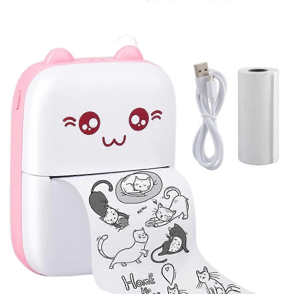 Mini Portable Printer, Wireless Bluetooth Thermal Pocket Printer for iOS and Android Pink