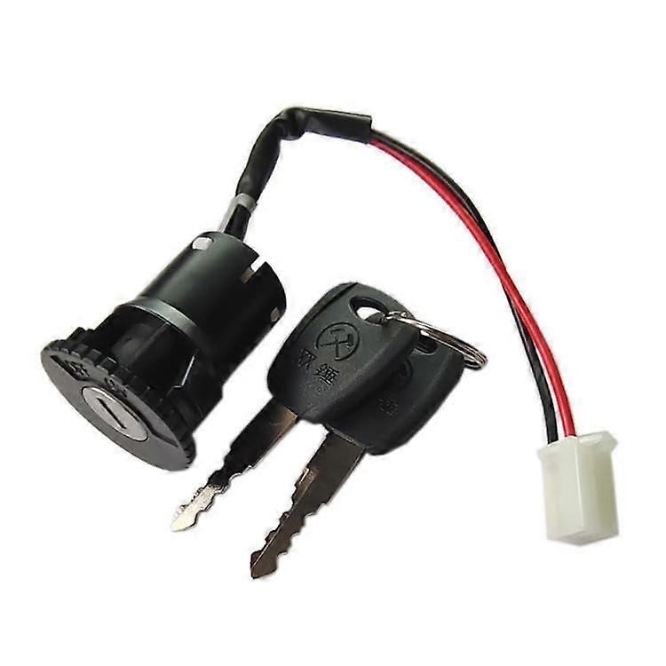 Electric Motorcycle Lock Set with Ignition Switch On/Off, 2 Keys, Thick Wire Lock for Electric Bikes and Mopeds