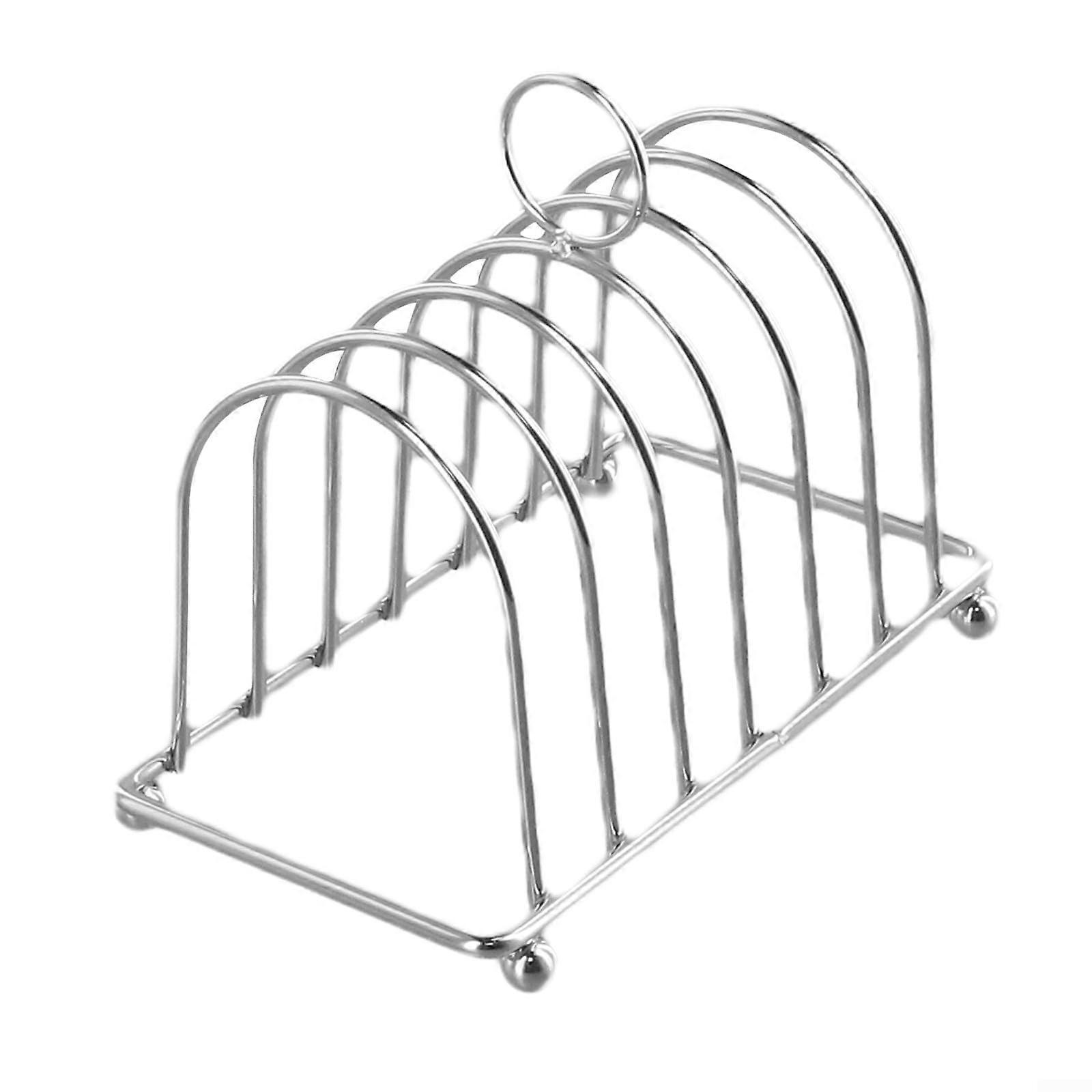 6 Slice Toast Rack Stainless Steel Rectangular Cooling Rack For Bread Display - Home Restaurant Cafe Kitchen