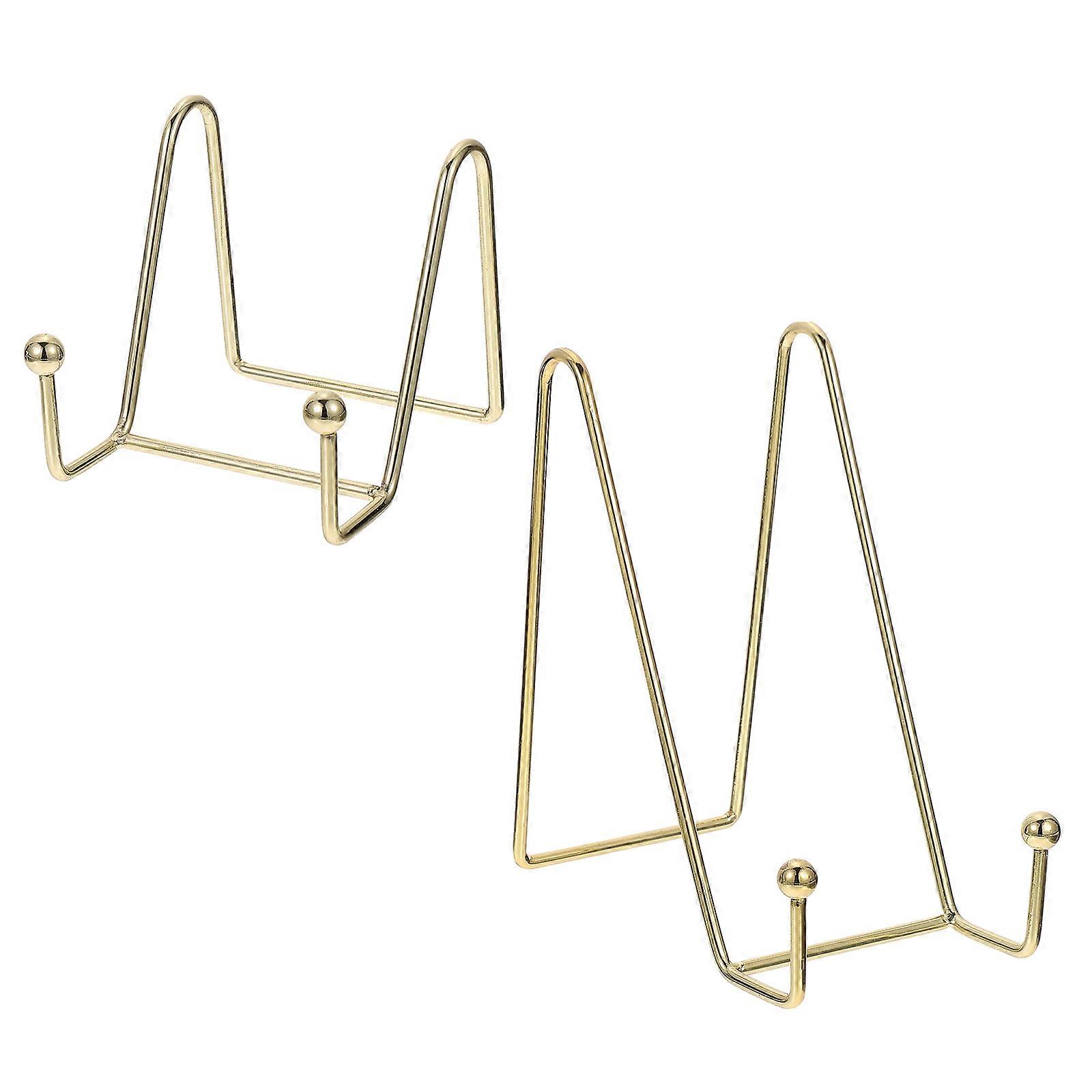Decorative Photo Stand 2Pcs Metal Commemorative Plates Suitable For Desktop Decorations With Golden Color And Rectangular Shape For Stable Placement