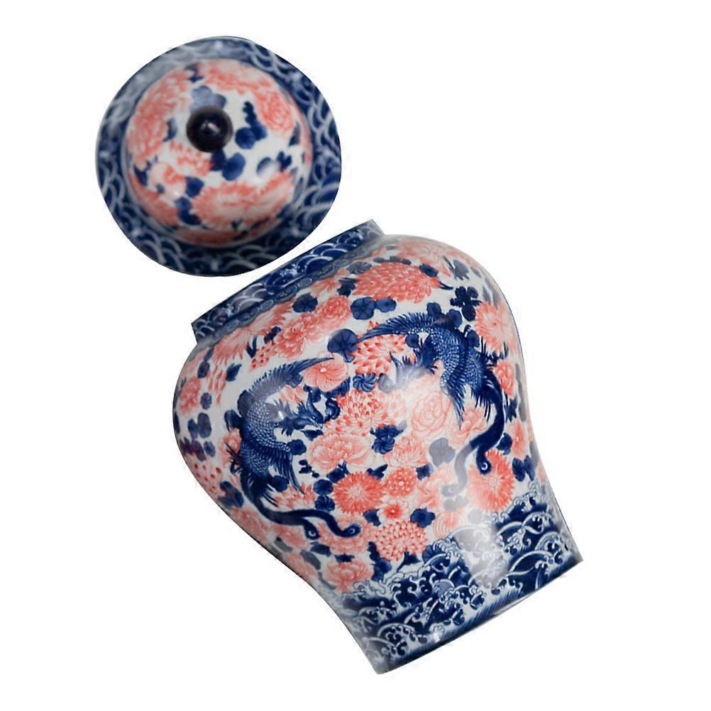 Ceramic Tea Canister Retro and Simple Appearance For Friends 21.00X13.50X13.50cm Sealing 1Pack