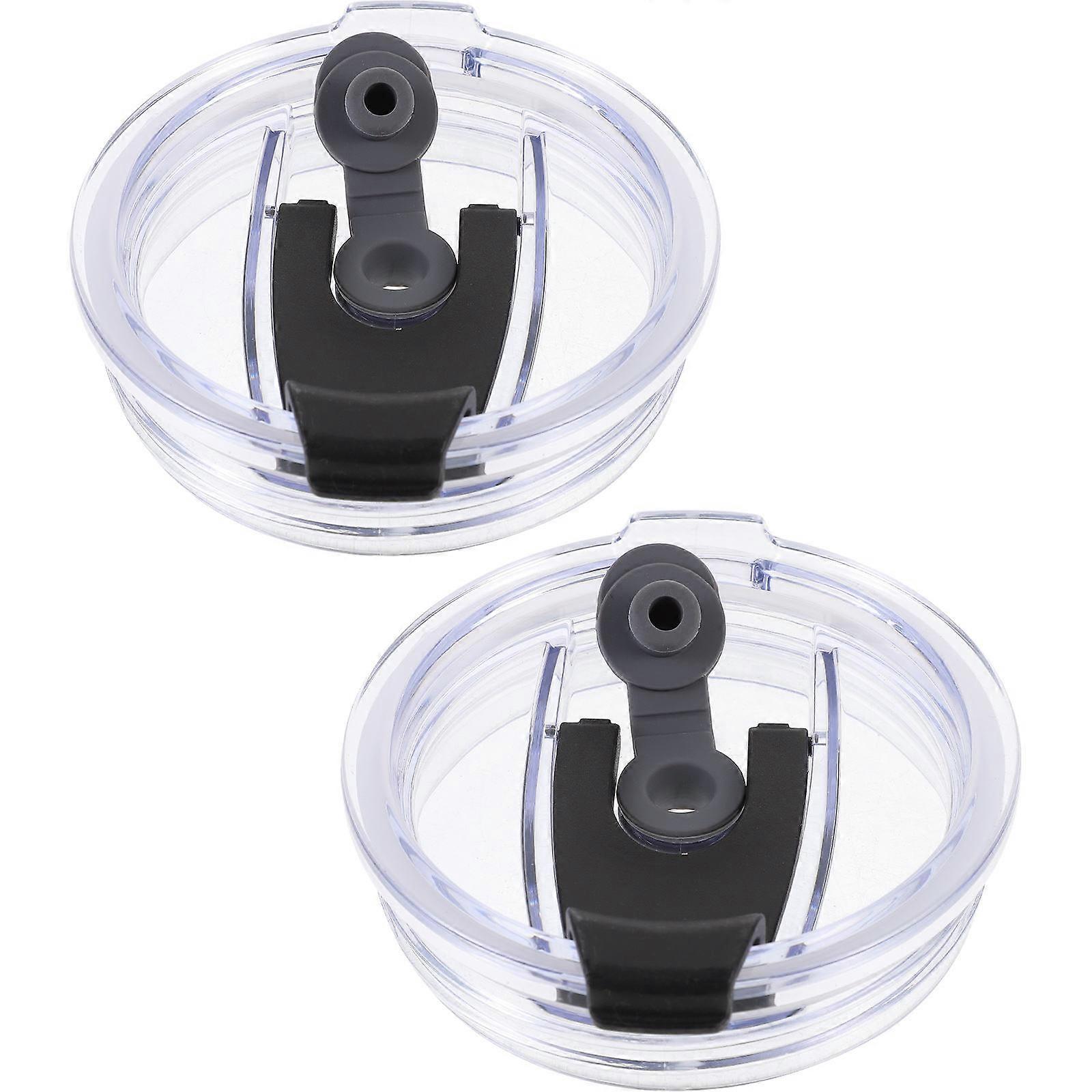 Black Plastic LeakProof Cup Lids for Car Use with Stylish Design and Easy Installation 2 Pieces