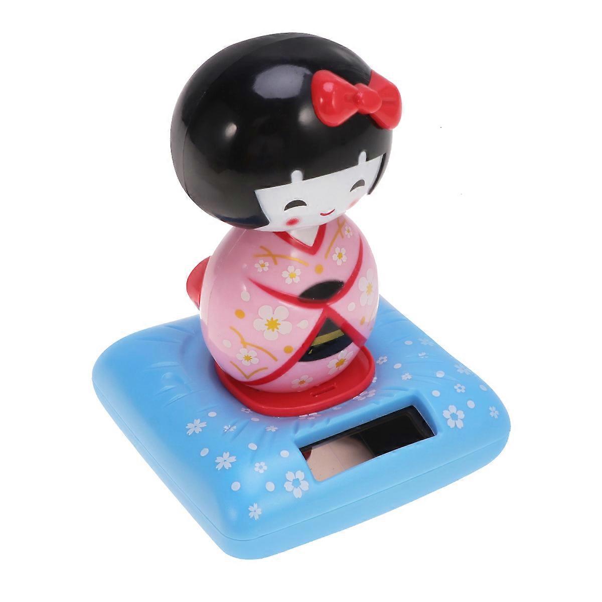 Fun Appearance Pink Kimono Doll For Solar Powered Car And Home Decoration With Nodding Feature In 1Pack