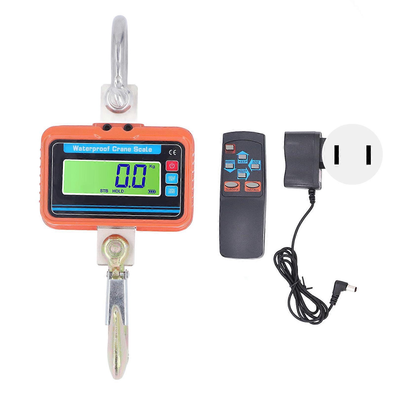Industrial Crane Rechargeable LCD Display Electronic Hanging Scale with Remote Control 2200lb/1000kg AC100‑240V