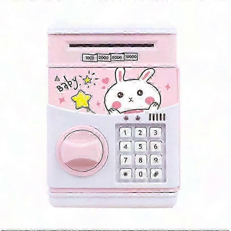 Mini ATM Bank Money Box with Electronic Password Lock for Cash Savings - Rabbit Design