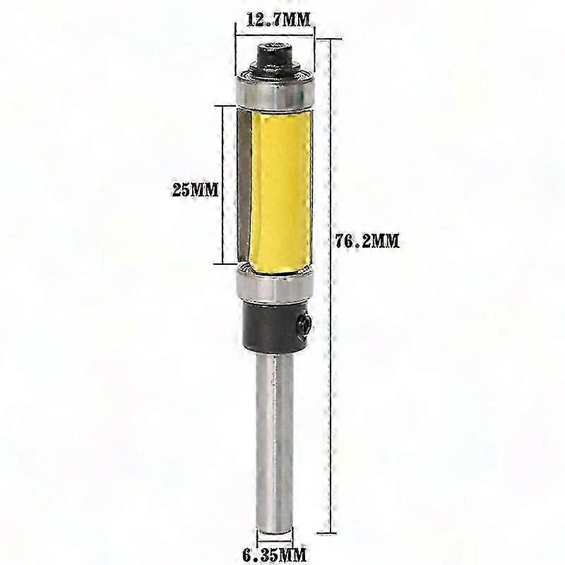 1/4 Inch 76.2mm Flush Trim Router Bit with Top & Bottom Bearing for Woodworking