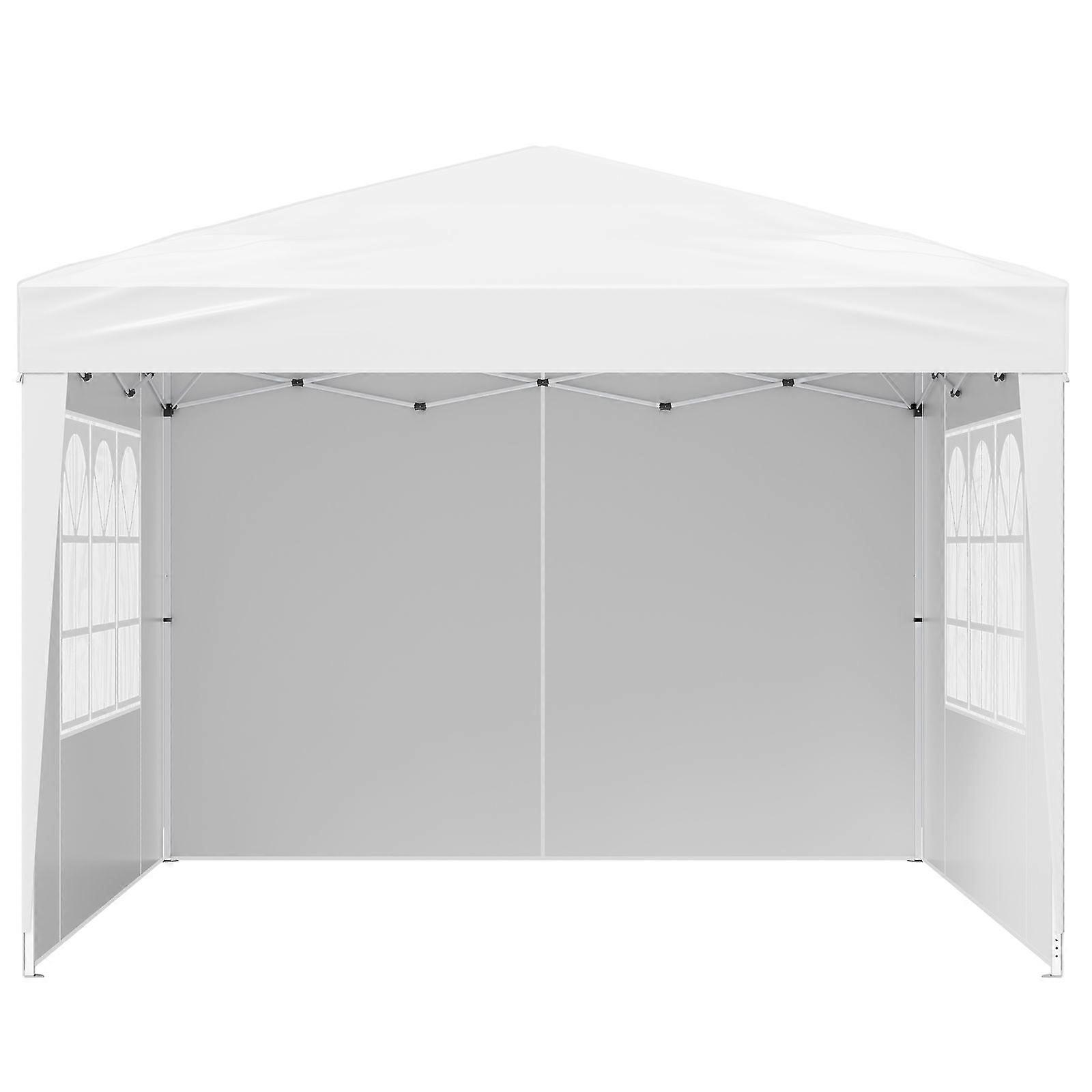 Pop Up Baldakin, 2,95 x 2,95 m Instant Baldakin Bærbar pavillon med 3 sidevægge og 2 ventilerede vinduer, højdejusterbar