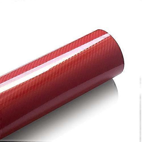 Carbon Fiber Vinyl Wrap Sticker DIY Waterproof For Car And Motorcycle 5D Red