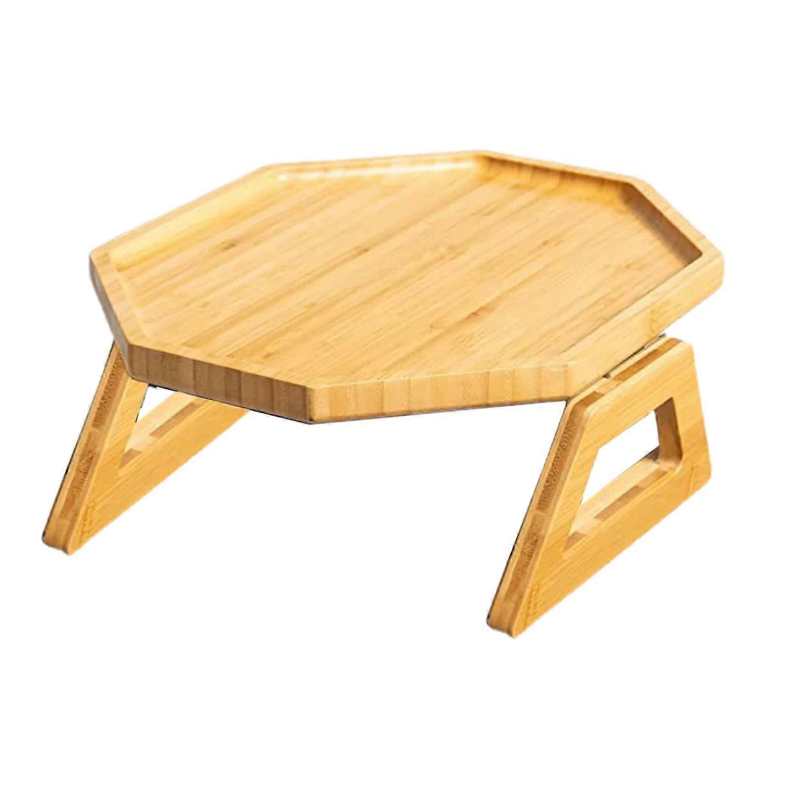 Sofa Armrest Tray, Bamboo Sofa Arm Table Holder, Foldable Couch Arm Tray for Cups, Glasses, Remote, Snack