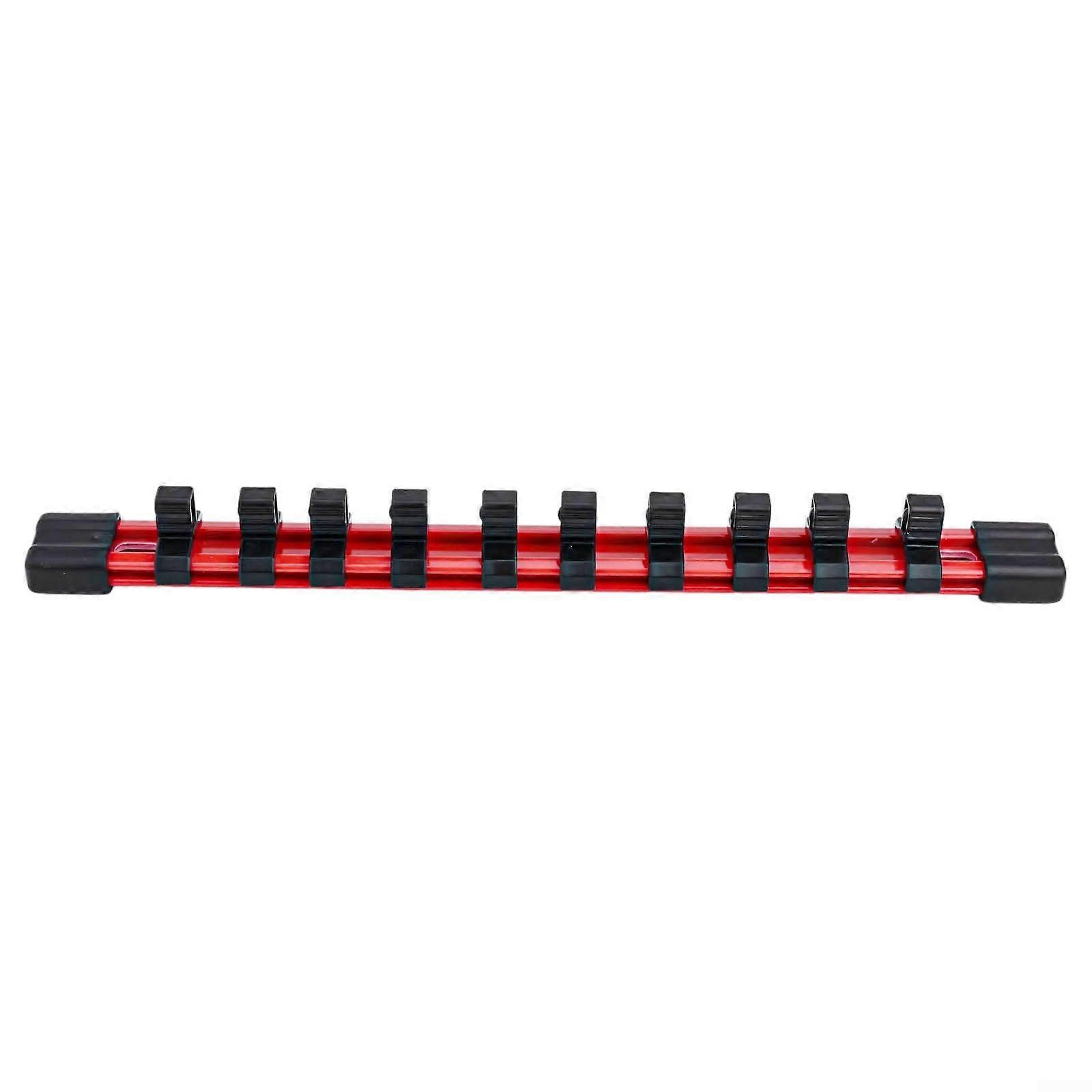 Toolbox Socket Wrench Organizer With Adjustable Clips For Metric And SAE Socket Sizes And Wrenches