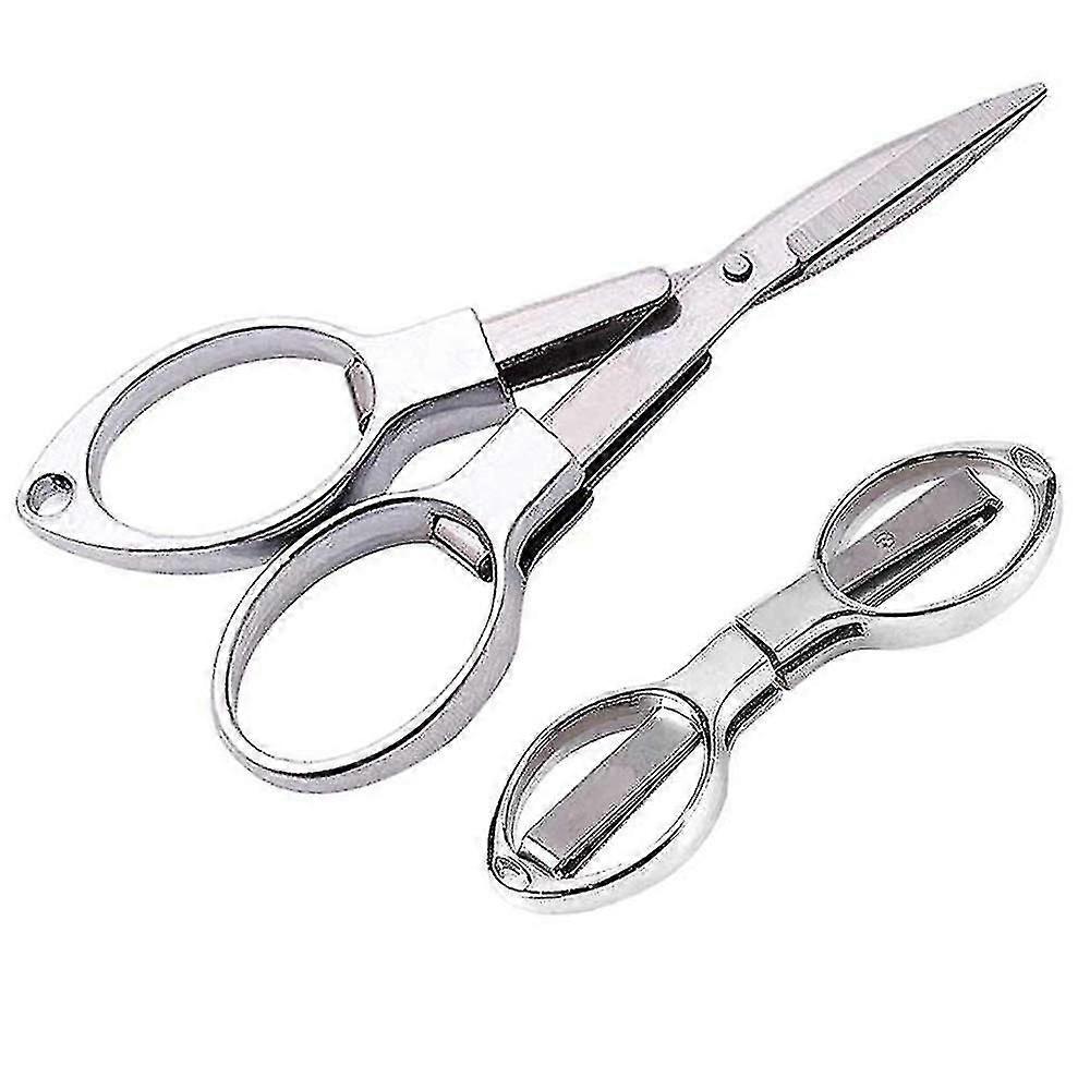 Foldable Scissors, Stainless Steel Portable Travel Scissors, Small Folding Scissors Pointy Sewing Scissor, Craft Scissors Yarn Cutter,