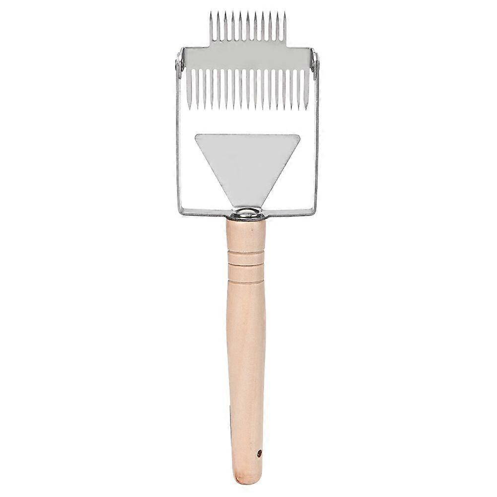 Double-needle hive scraper with wooden handle, uncapping fork, beekeeping tools and equipment
