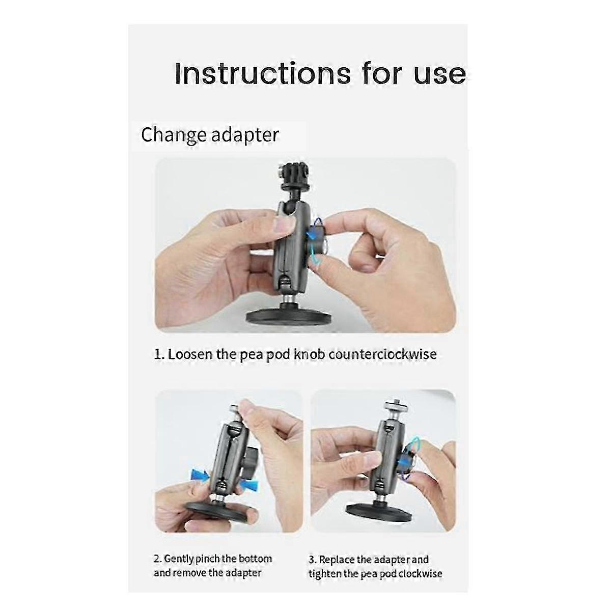 Aluminum Alloy Camera Holder with Magnetic Action and 360° Adjustability, 1/4 Adapter for Various Devices