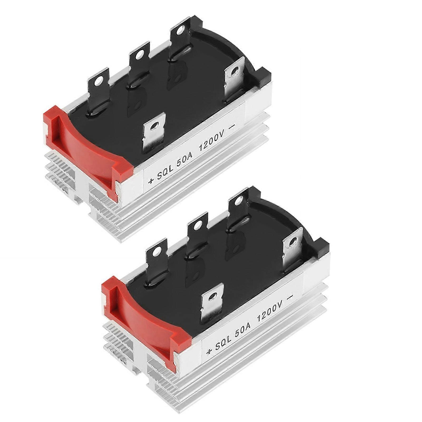 2pcs 3 Phase Bridge Rectifier 50A 1200V Aluminum 6x3.5x4cm