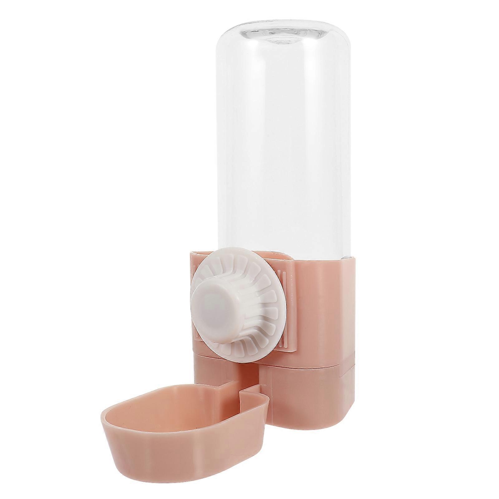 Pet Water Bottle Dog Automatic Refilling Hanging Design Pp Pink for Home Use 1Set