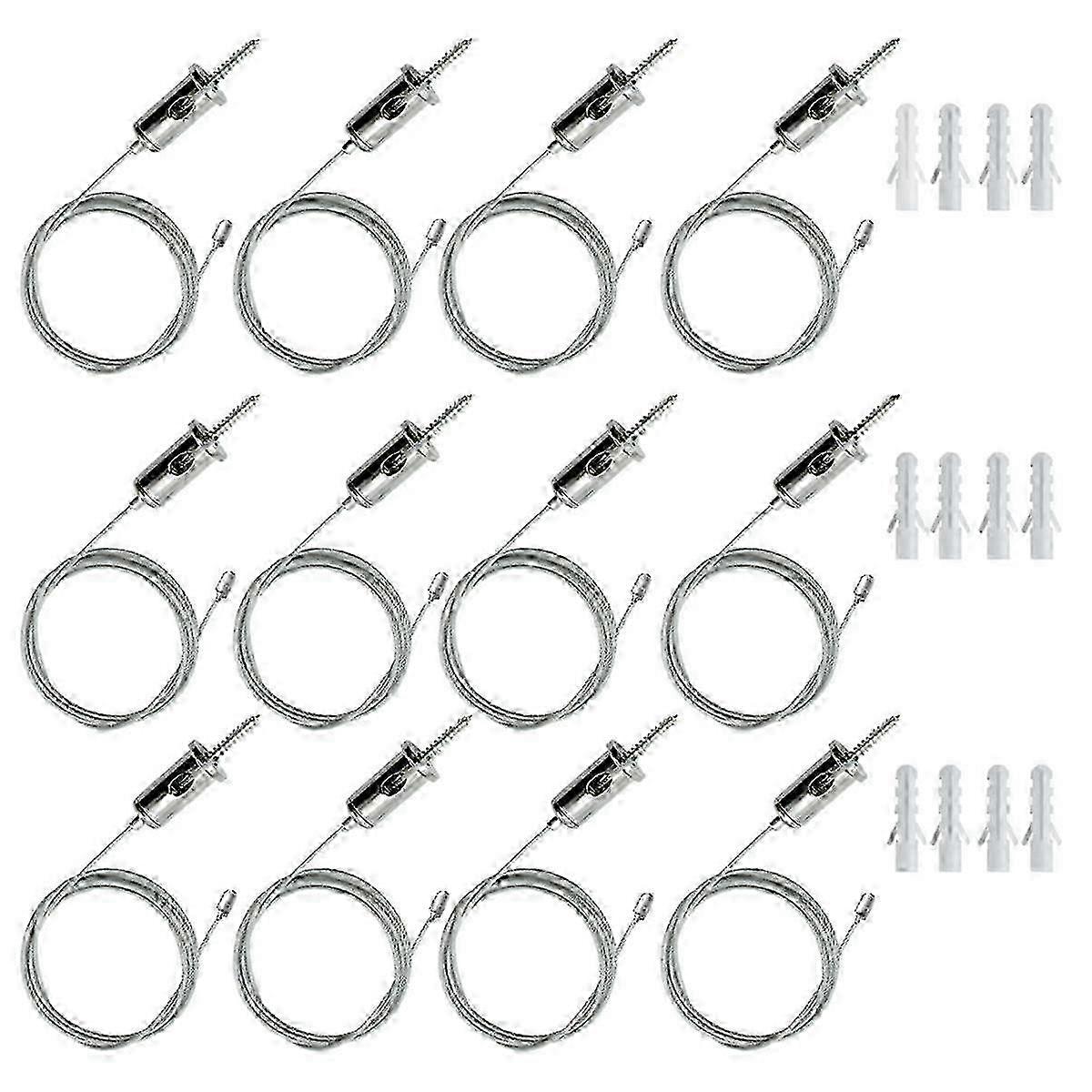 12 Sets Hexagon Garage Suspension Cables Kit Steel Hanging Chains, ...