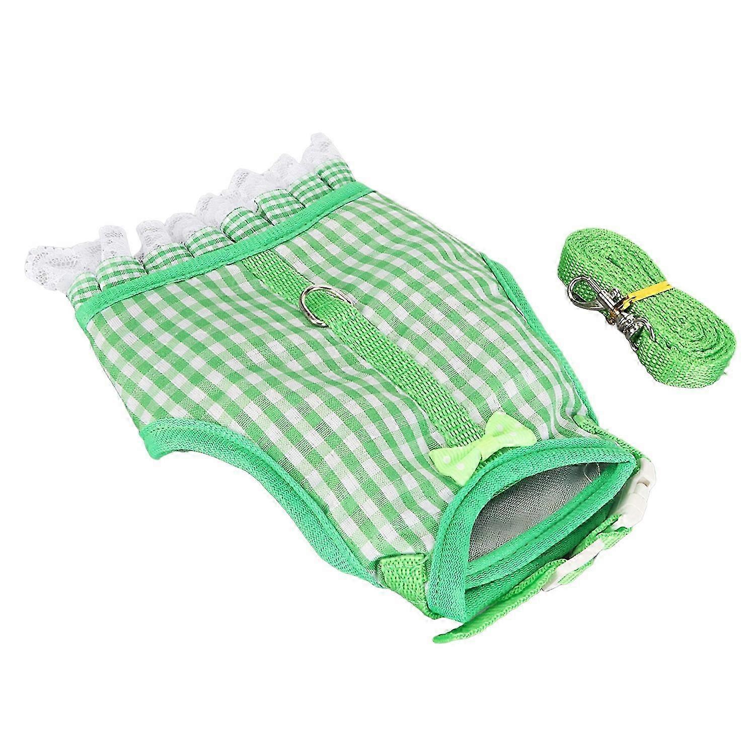 Rabbit Vest Leash Lace Hem Cute Breathable Hook and Loop Design Rabbit Harness Leash for Chinchilla