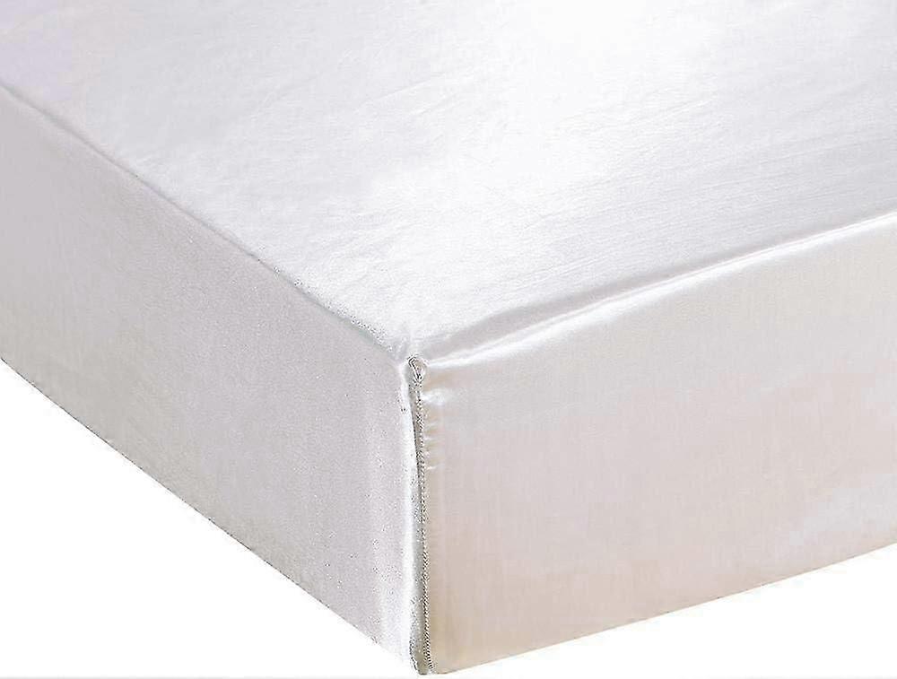 90X190Cm Fitted Sheet With 30Cm Microfiber Cap, Premium Bed Sheet, White