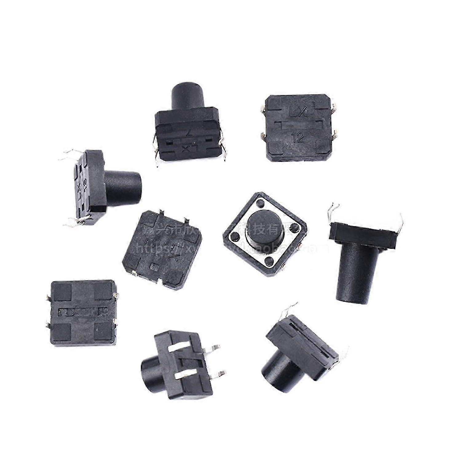 25-26 20pcs / lot momentary touch push button switch 12 x 12 x 4.3/5/6/8/9/10/11/12/13/14 mm 4 pin on/off DIP button (4.3) Ref: 9631