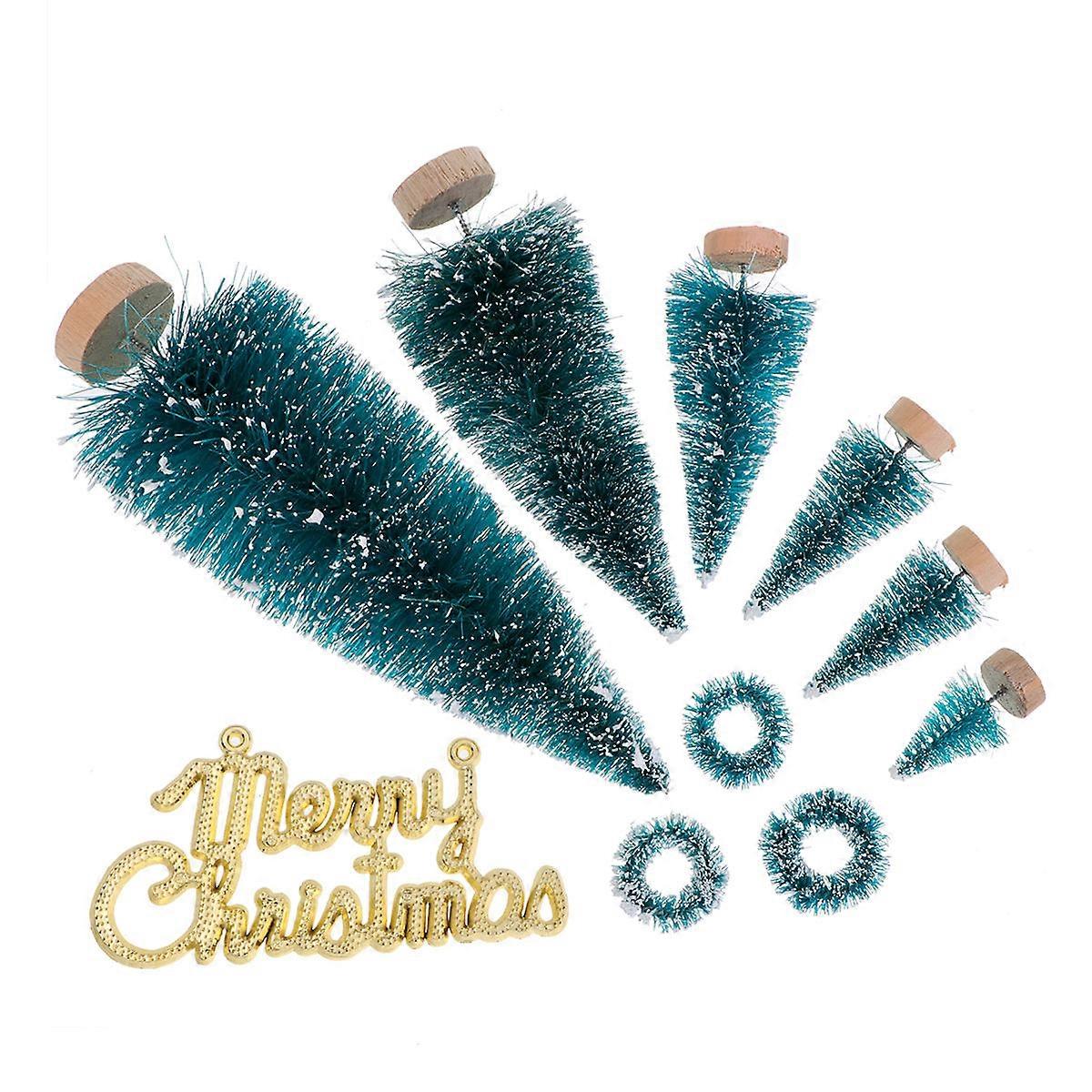 Christmas Adornment Mini Christmas Trees for Decoration with 55 Pieces