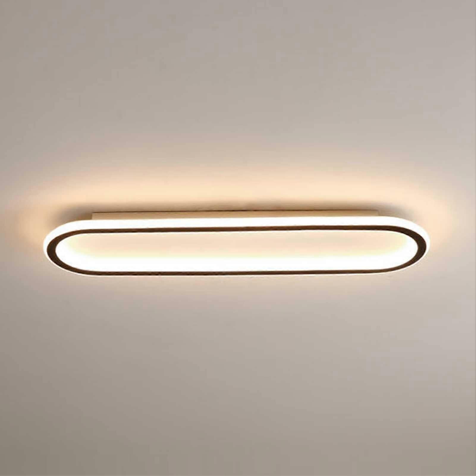 LED Ceiling Lamp Dimmable Flush-Mount Ceiling Light Edge-Lit Ultra-Slim Fixture 60CM Black 52W
