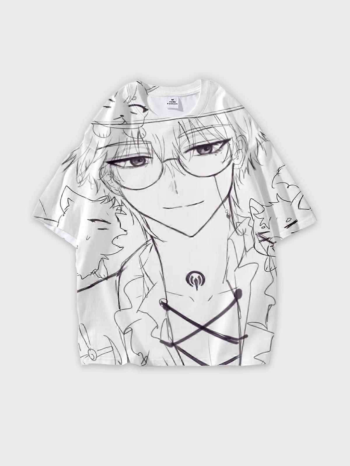 T-Shirt Short Sleeve Round Neck, Summer Casual Loose Graphic Tee, Unisex The Link Click W387