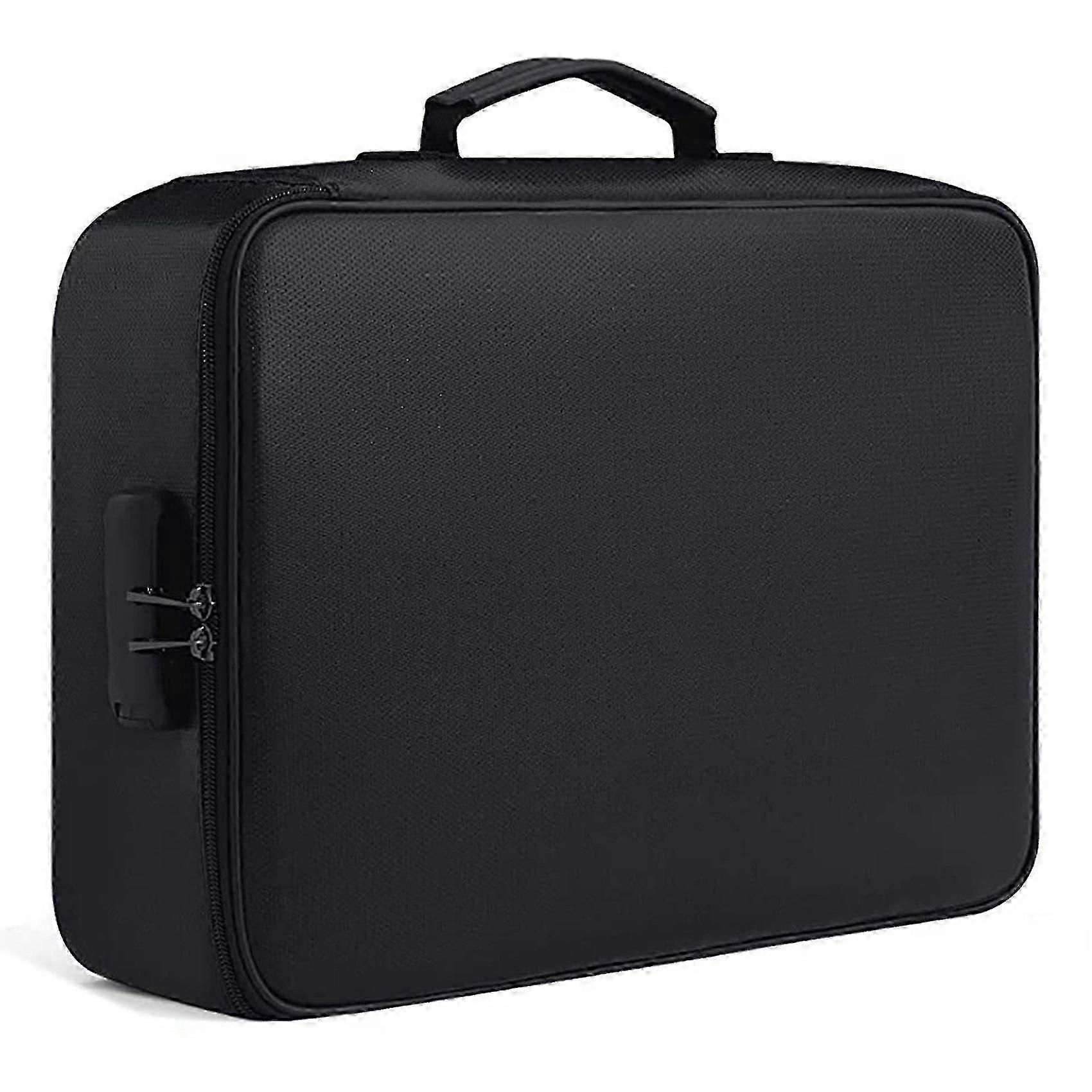 Fireproof Waterproof Document Bag with Lock, Portable File Storage Box for Home Office Travel Use, Safety Handle Design