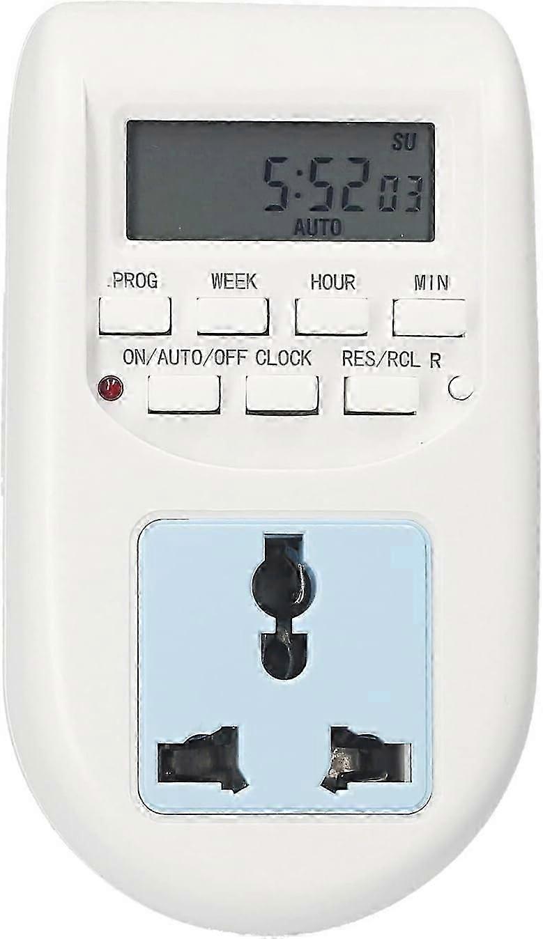Weekly Programmable Plug-in Digital Timer Socket with 16 On/Off Programs for Fans
