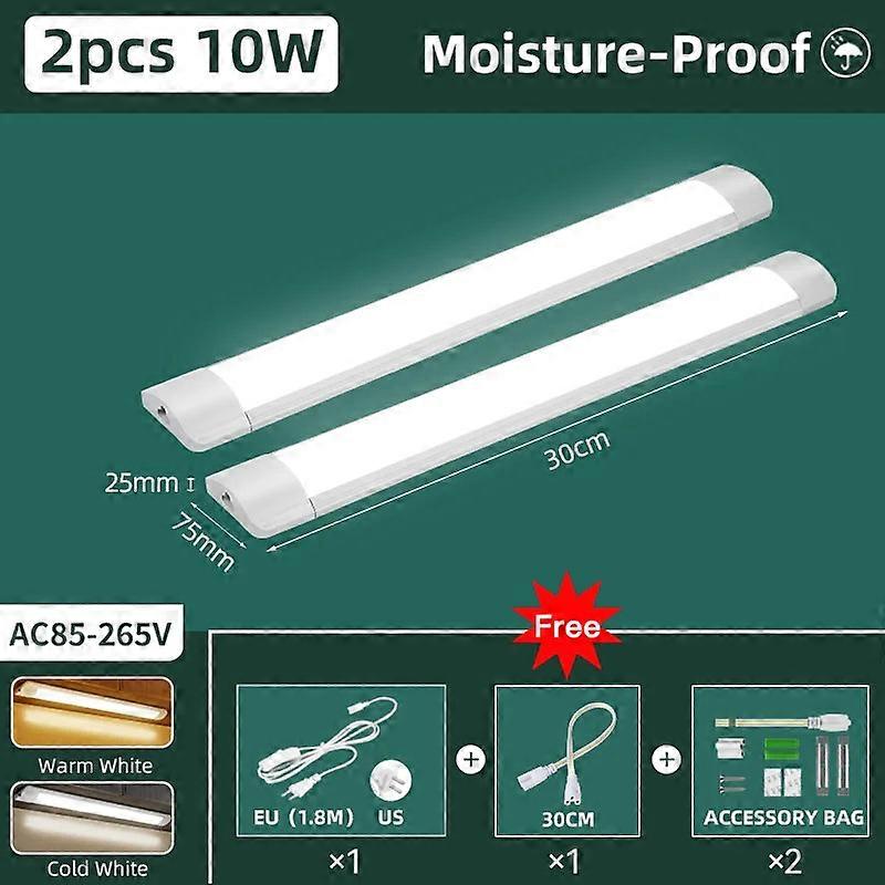 Moisture-proof Led Tube Light Kitchen Cabinet 20w 10w 6w Fixture 50/30cm