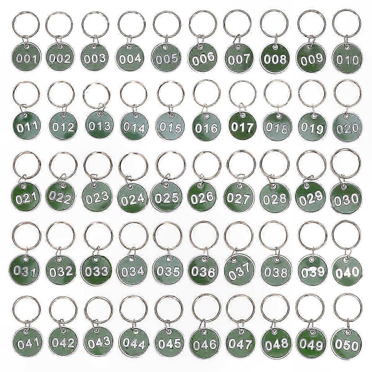50 Pack Round Metal Keychain Tags with Numbers Stainless Steel Numbered Key Tags Durable Key Labels for Organizing Keys and Belongings