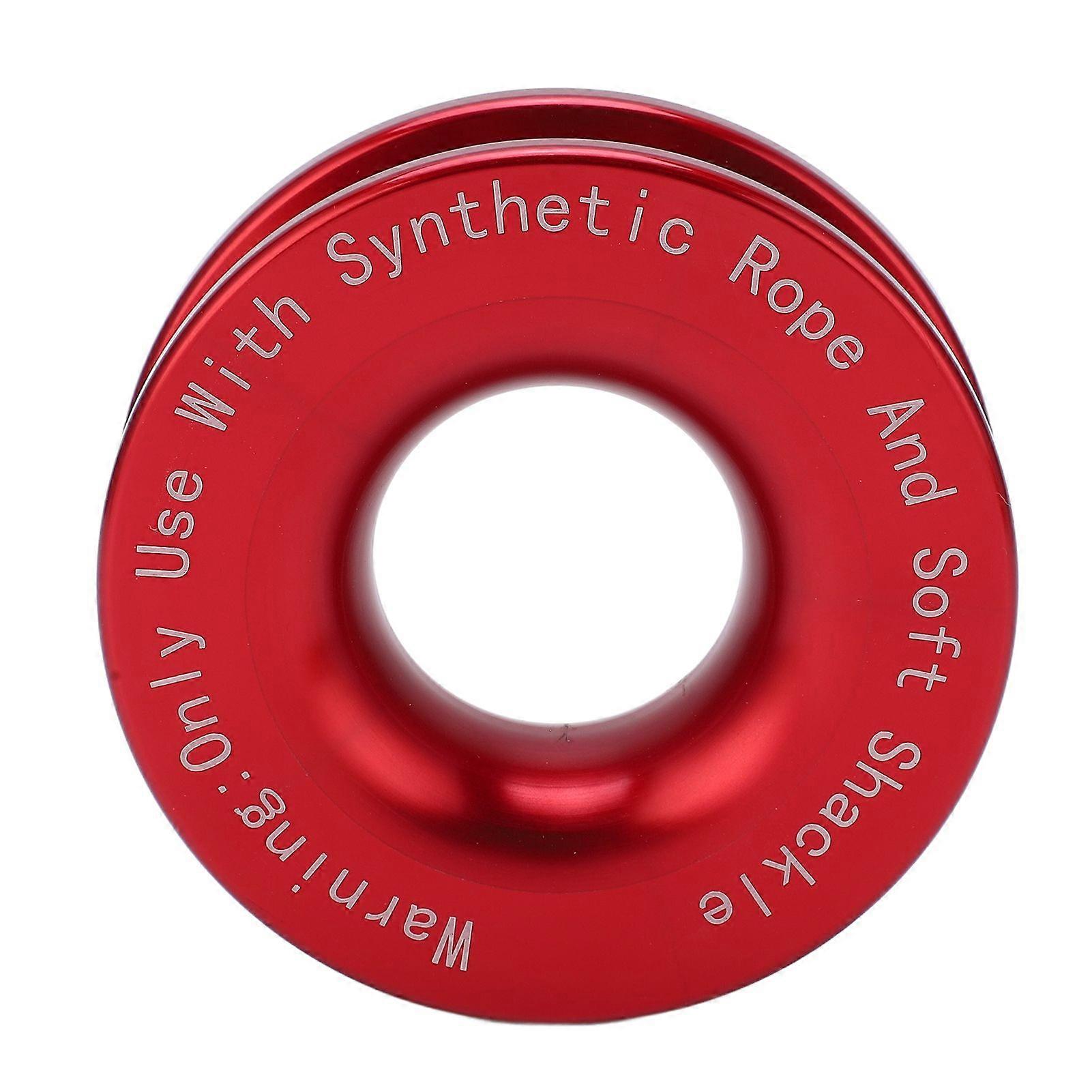 Winch Snatch Recovery Ring 41000lbs Breaking Strength for 7/16in 1/2in Soft Shackle with 3/16in 1/4in 3/8in Ropes Red