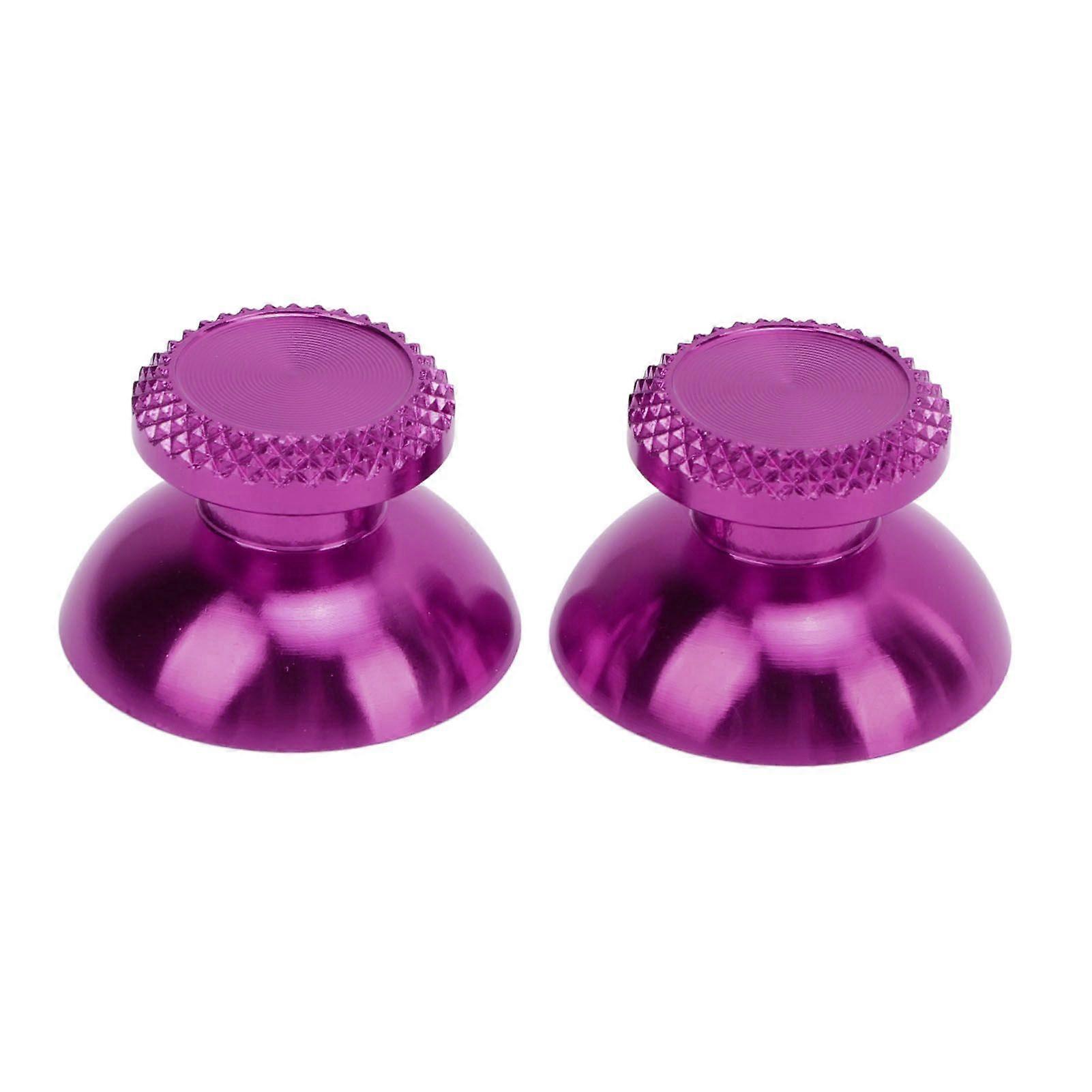 2Pcs Metal Analog Grips Stick Thumbsticks Controller Aluminum Alloy Metallic Joystick Handheld Game Console Accessories Purple