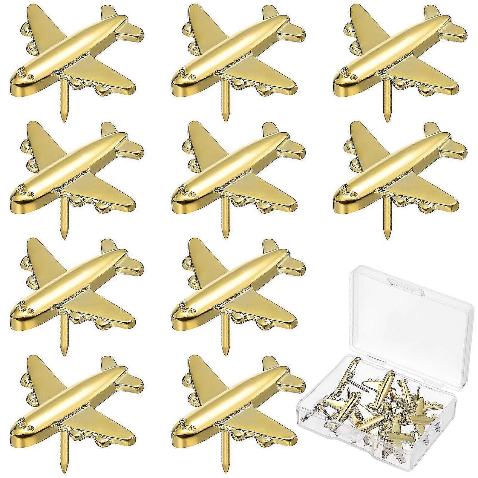 24Pcs Airplane Shaped Push Pins for Bulletin Boards, Photos, Wall Maps, Decorative Thumbtacks