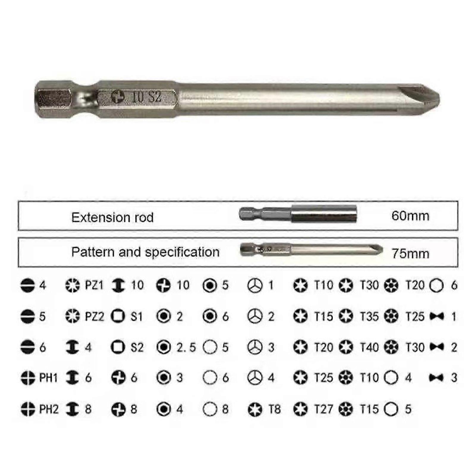 50Pcs Screwdriver Bit Set Security Bit Set Extra Long Magnetic Driver Kit Drill Screwdriver Bit Set Screw Driver Bits with Storage Case Hex Star Bits 