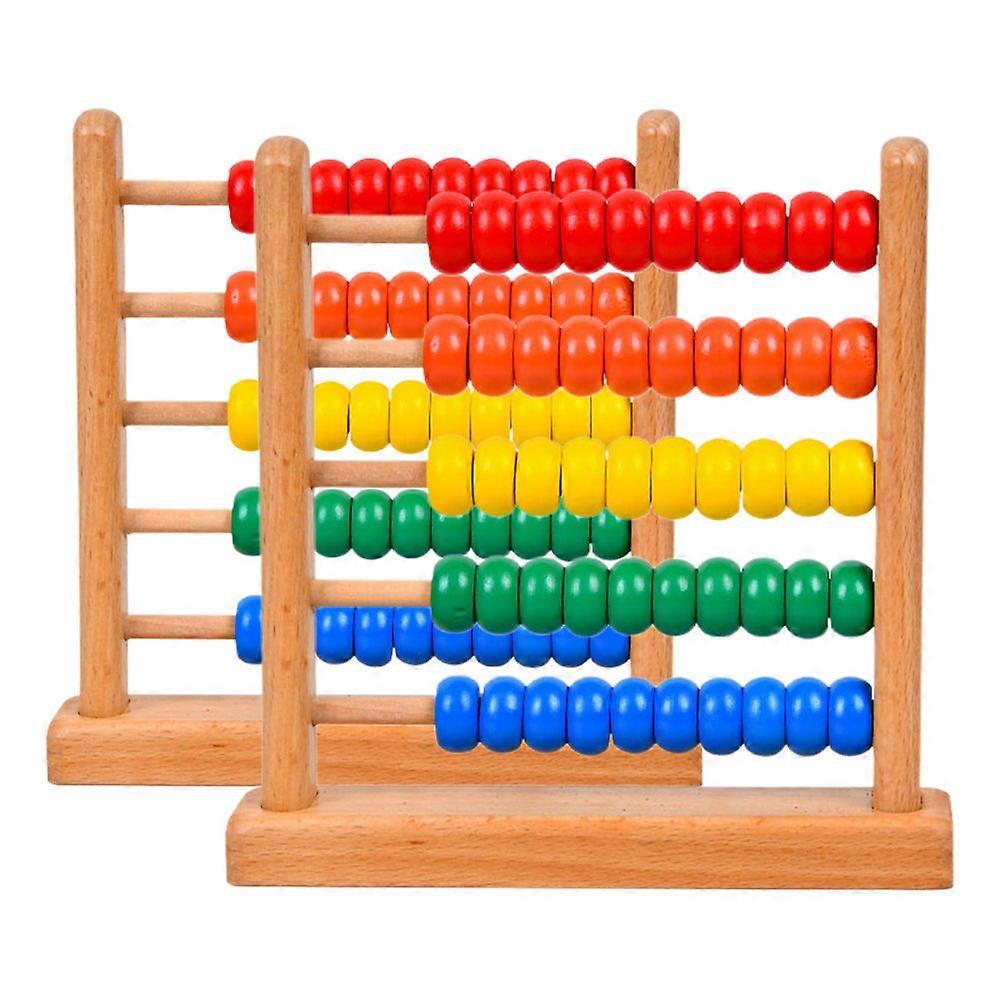 Vintage Style Wooden Abacus for Math Learning 8Pcs Counting Tool
