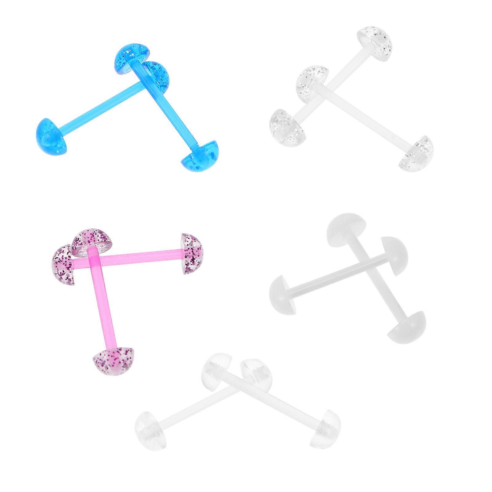 Delicate Tongue Rings for Decor Use 10Pcs Acrylic Hemisphere Tongue Studs
