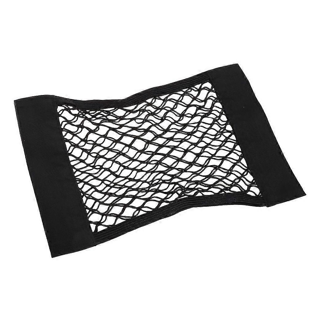Car Rear Seat Trunk Storage Net, Elastic Mesh Velcro Organizer, Seat Back Pocket for Small Items