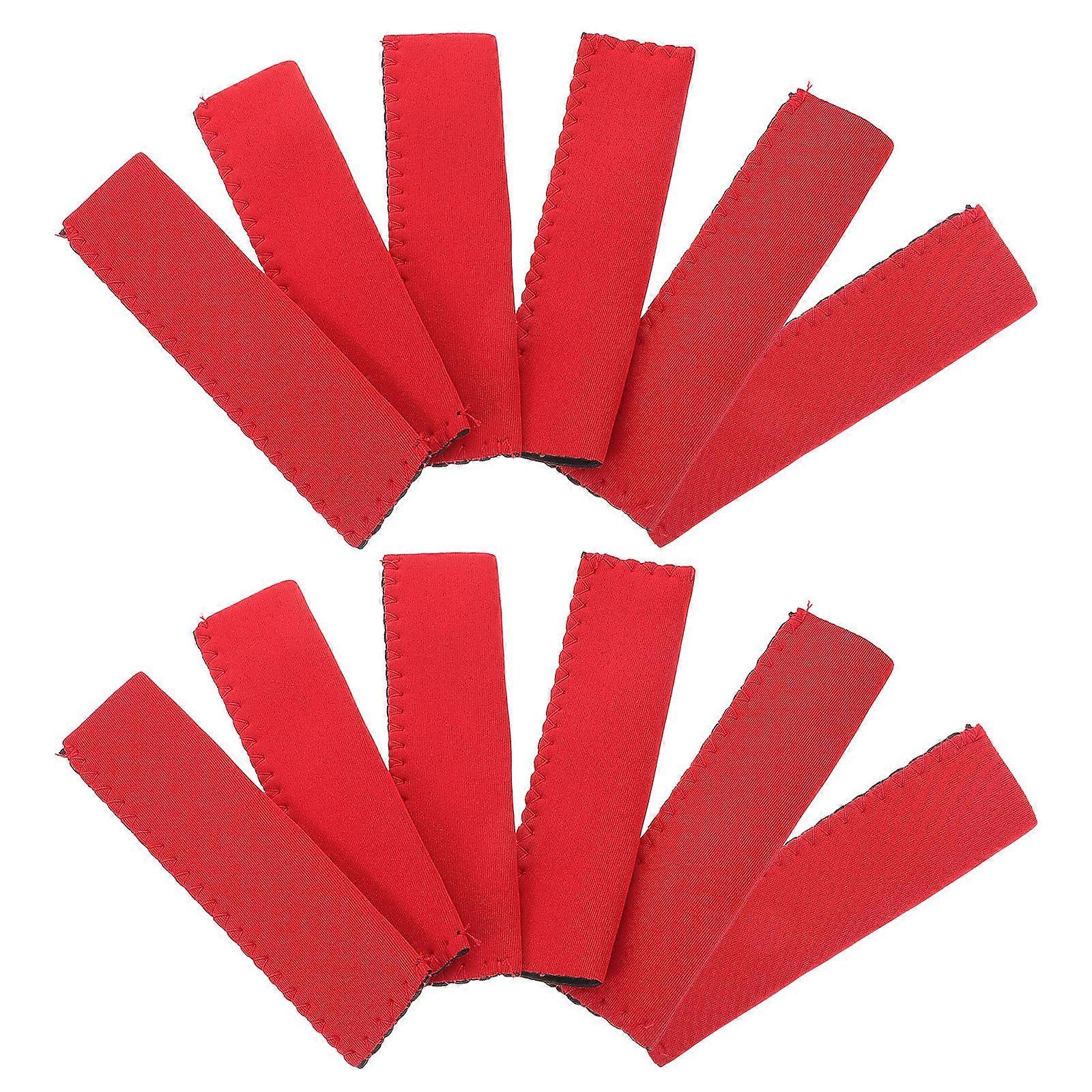 Ice Pop Sleeves Popsicle Sleeve Reusable Antifreezing Sleeves 12Pcs Red