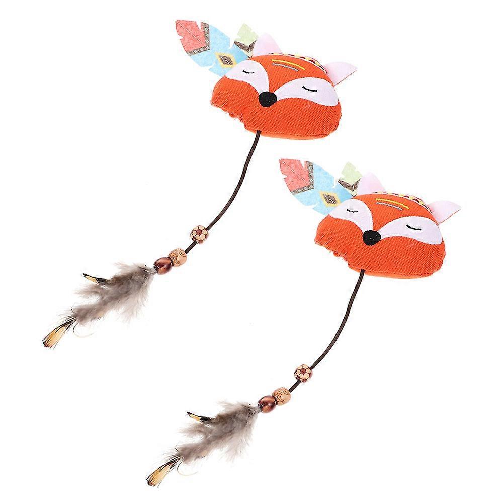 Cat Toys Interactive Plush 4Pcs Cartoon Chew Toys for Kitten Fun